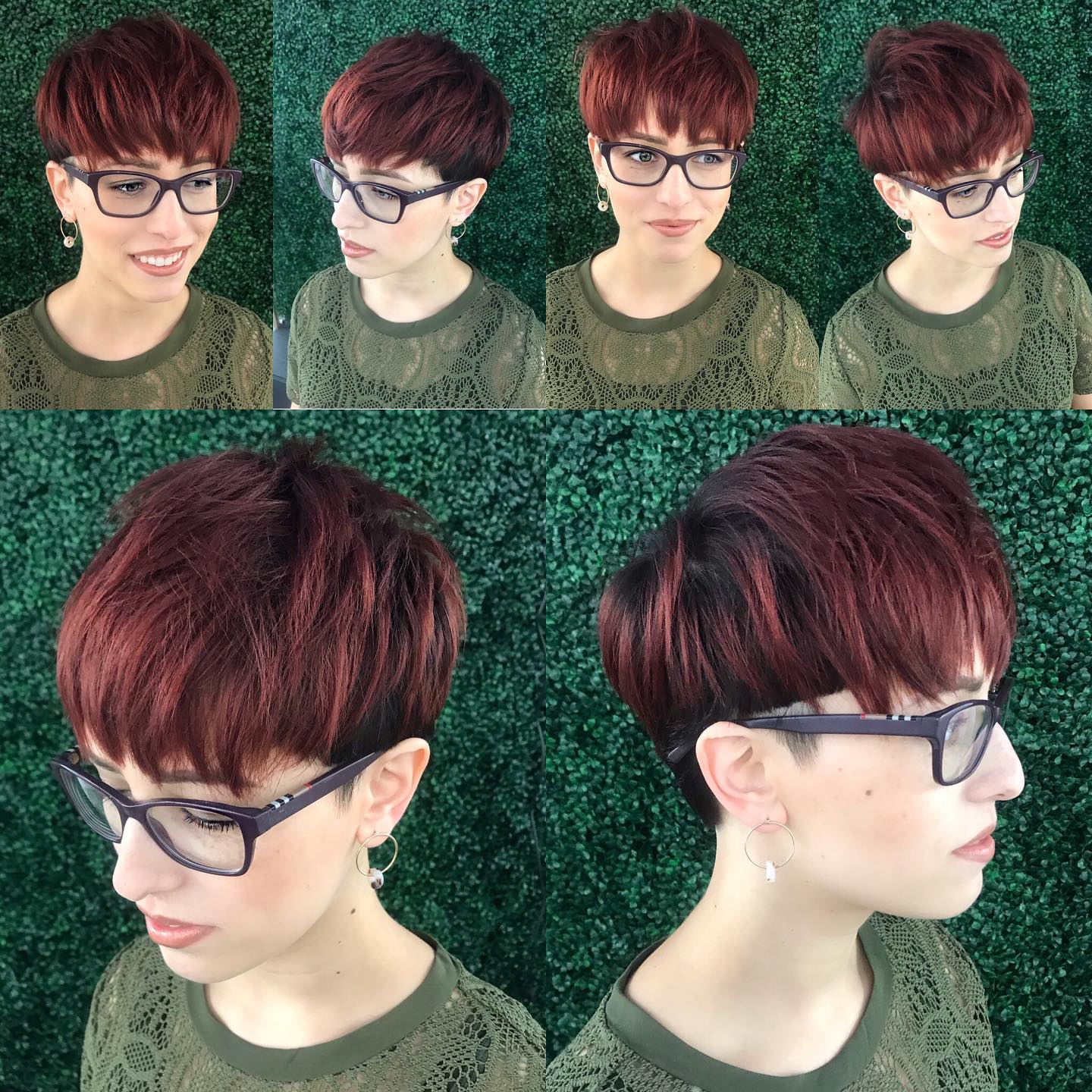 Funky Auburn Pixie with Choppy Crown