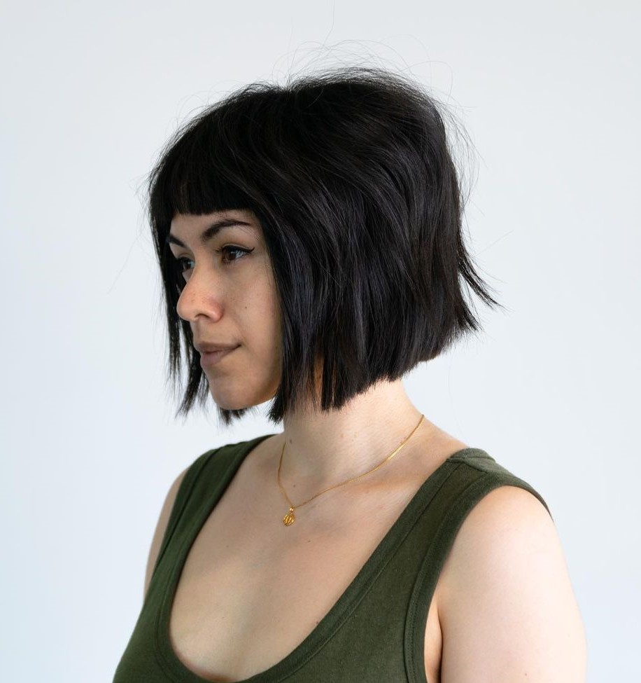 Inverted Bob with Blunt Baby Bangs