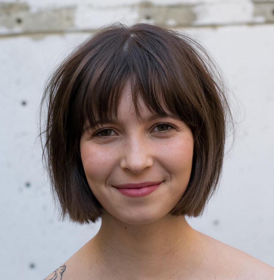 Blunt Jaw-Length Bob with Textured Bangs