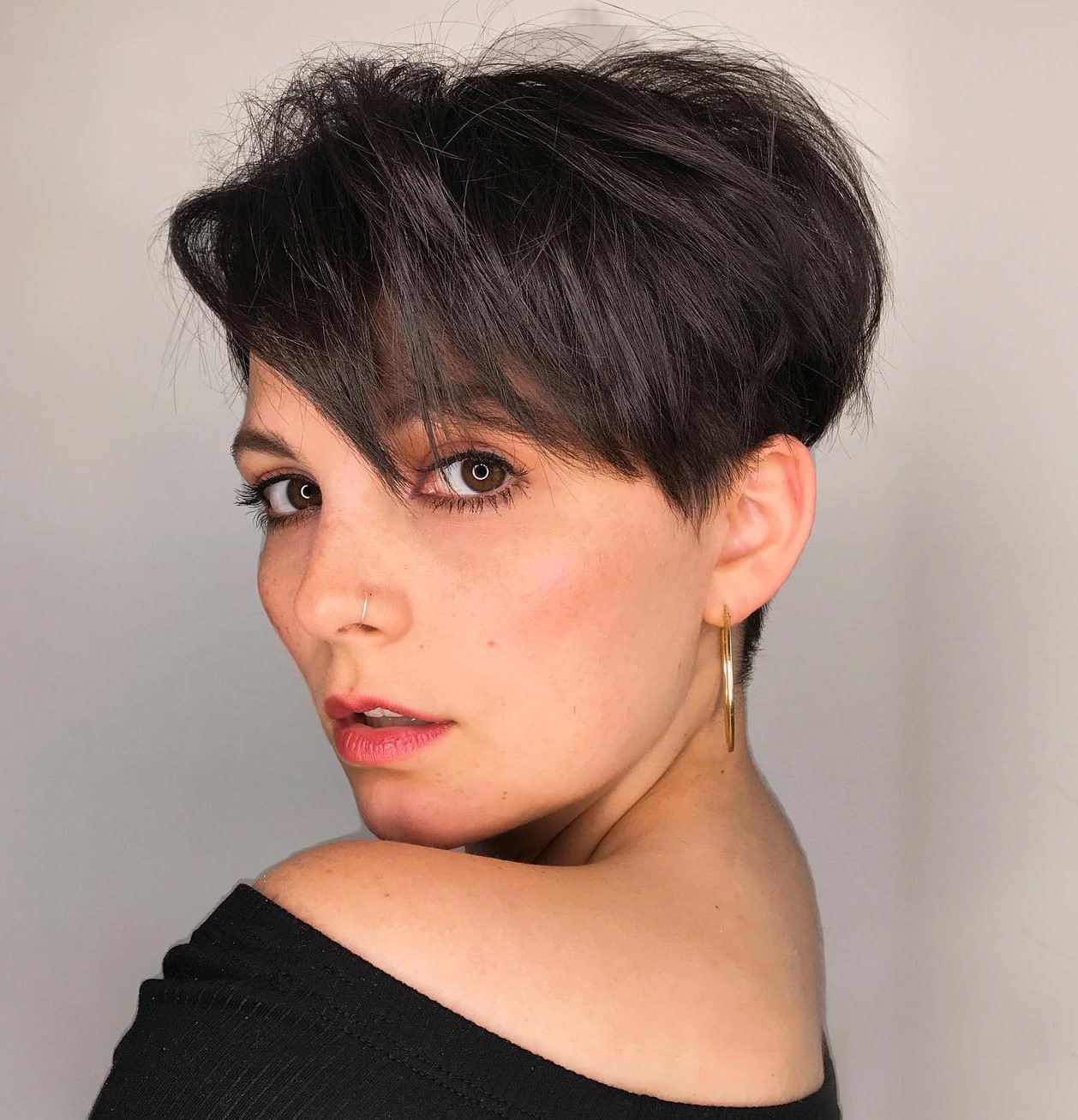 Shattered Brunette Pixie with Undercut