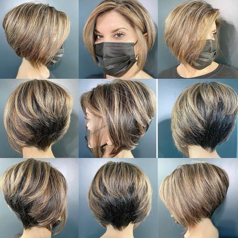 Stacked Inverted Bob with V-Cut Nape