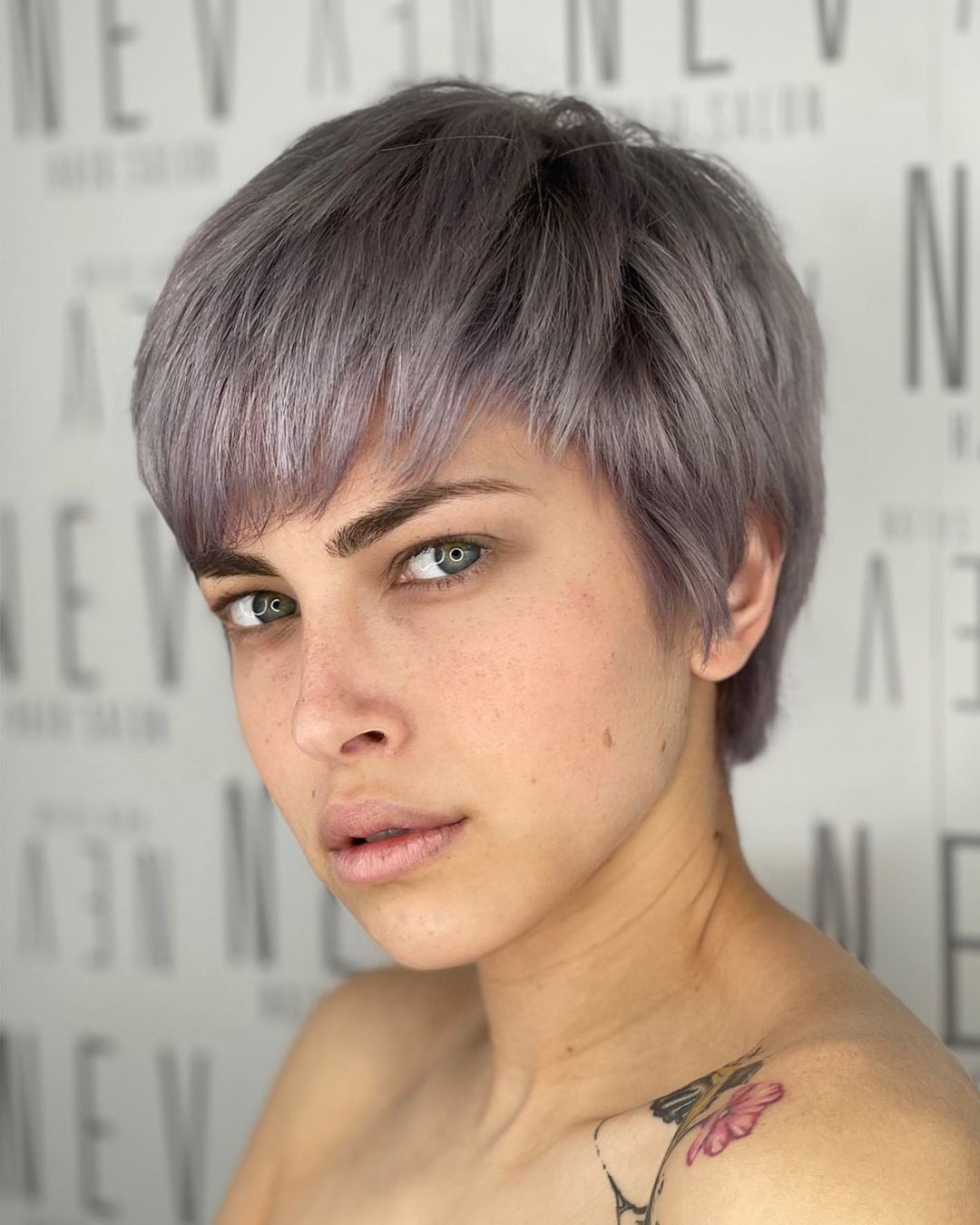 Soft Thick Lavender Gray Pixie