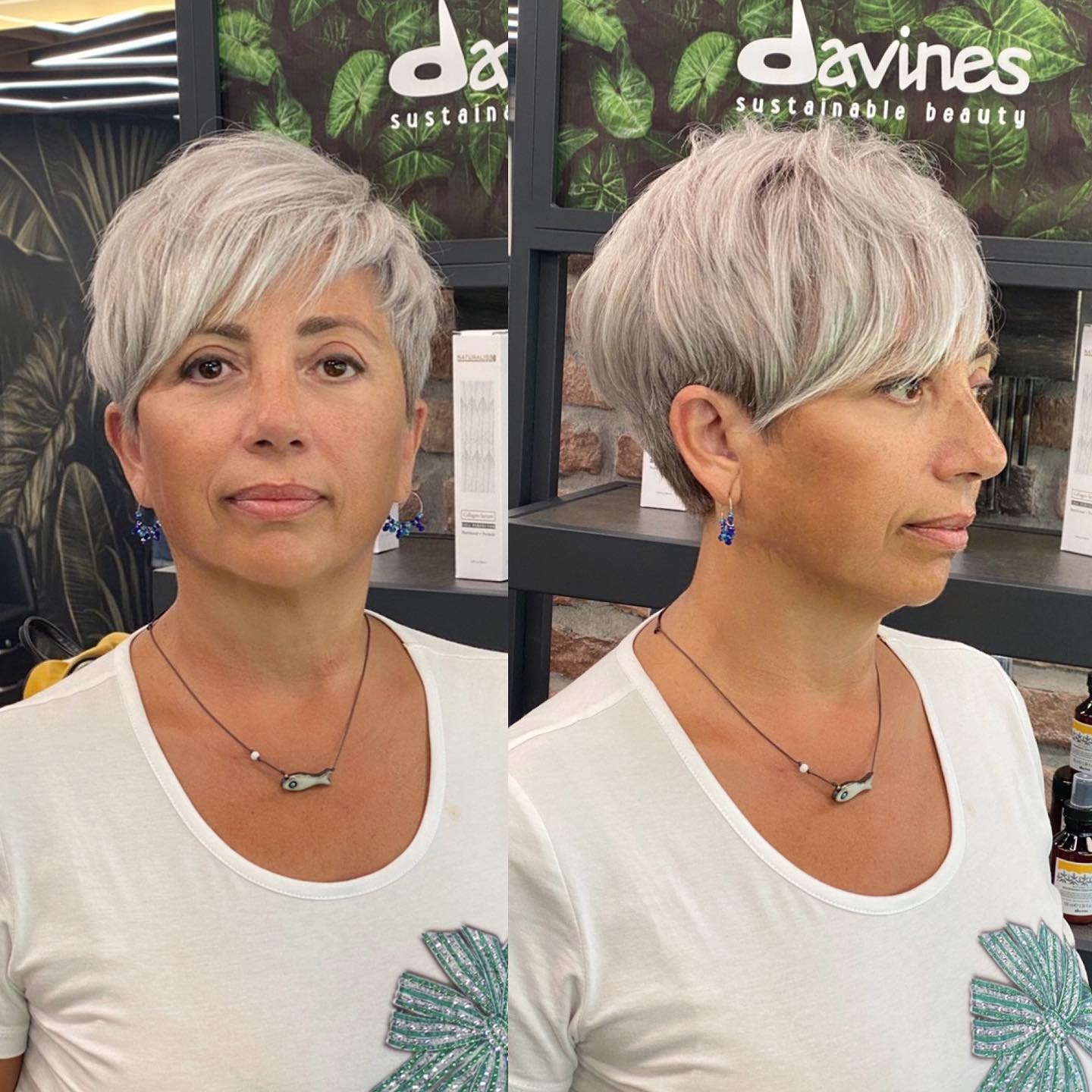 Gray Pixie with Bangs for Women Over 50