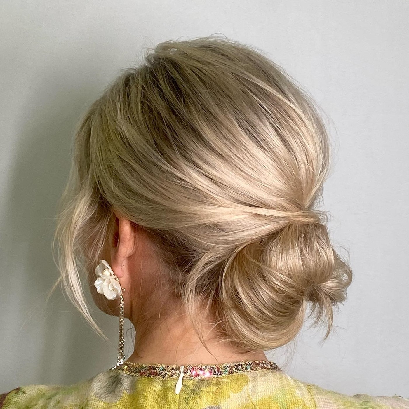 Undone Low Bun for Blonde Hair