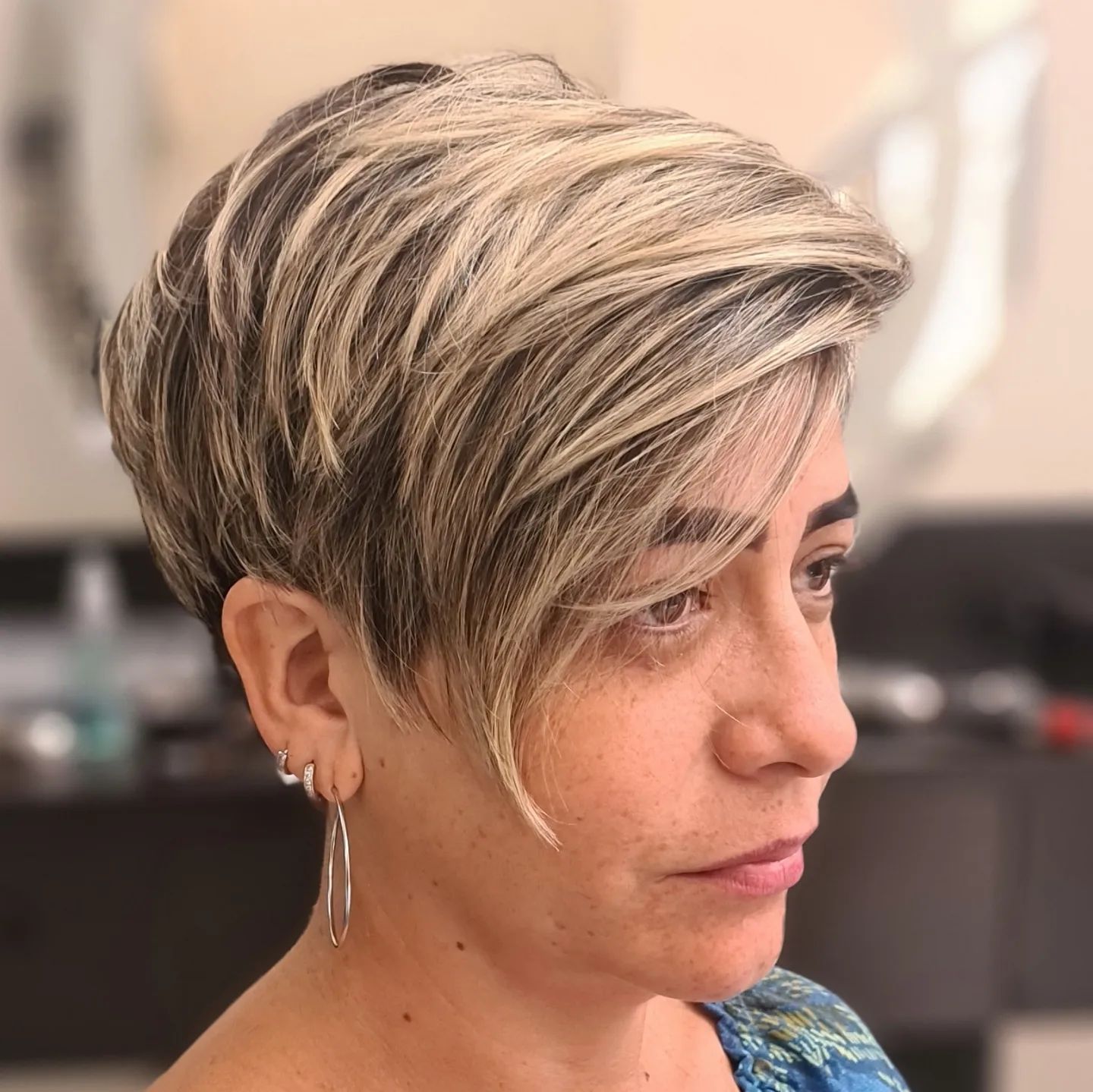 Layered Pixie with Side Bangs