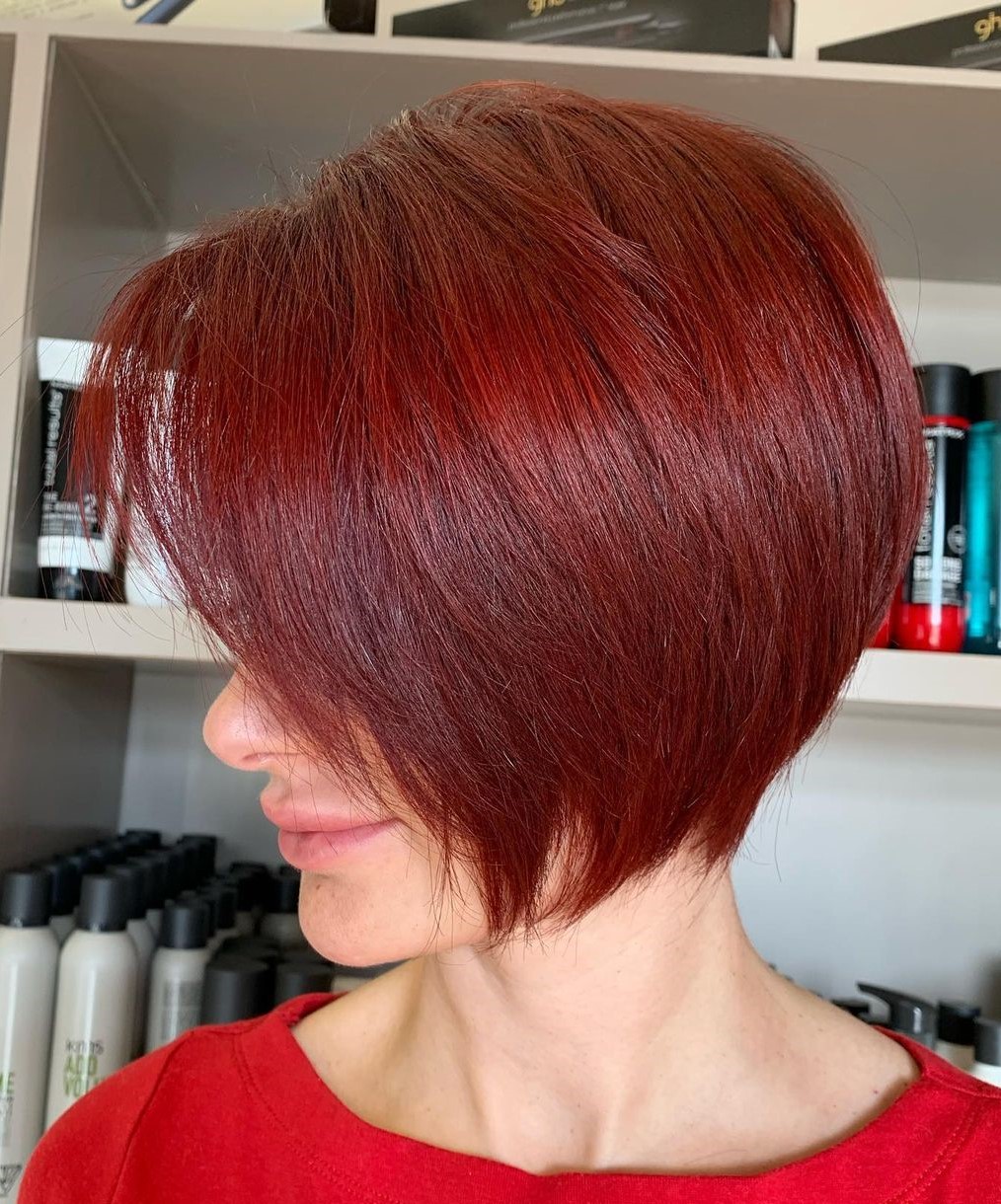 Short Layered Auburn Bob