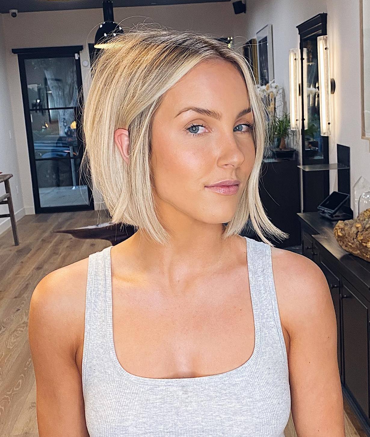 Neck-Length Blunt Blonde Bob