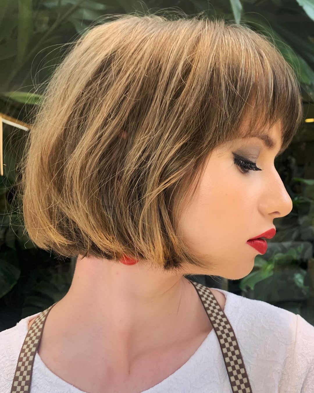 Thick Chin-Length Bob Cut