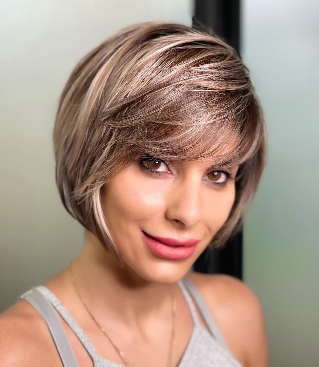 Short Sleek Bob with Layered Bangs