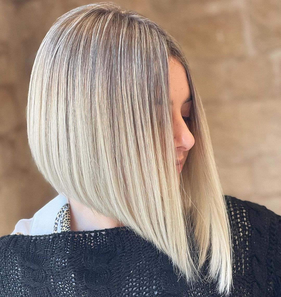 Flawless Steeply Angled Blonde Lob