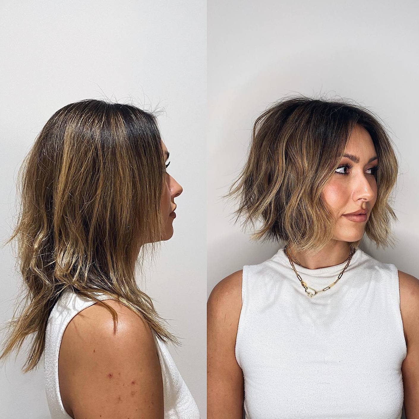 Shattered Chin-Length Bob Makeover