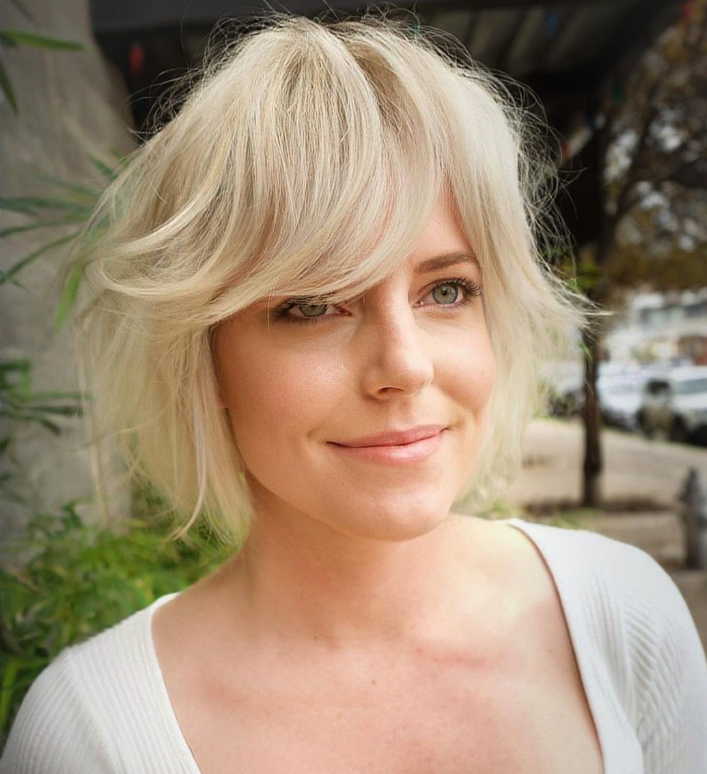 Swoopy Bangs for Tousled Bob