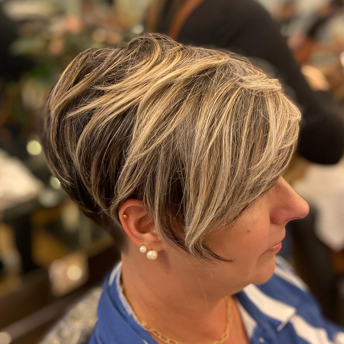 Undercut Pixie Bob with Highlighted Top