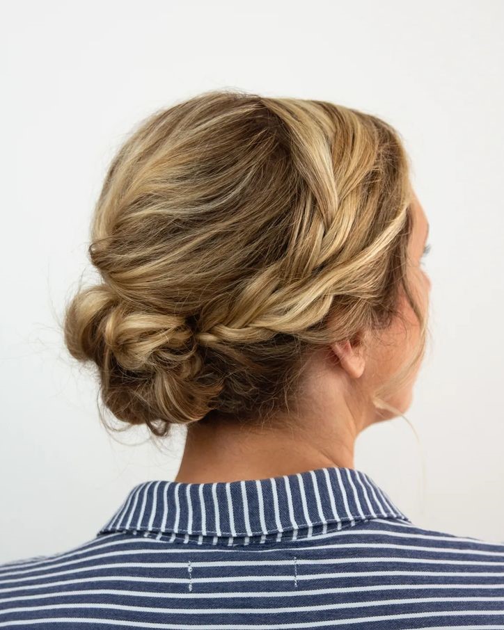 Feed-In Braid and Low Bun Updo