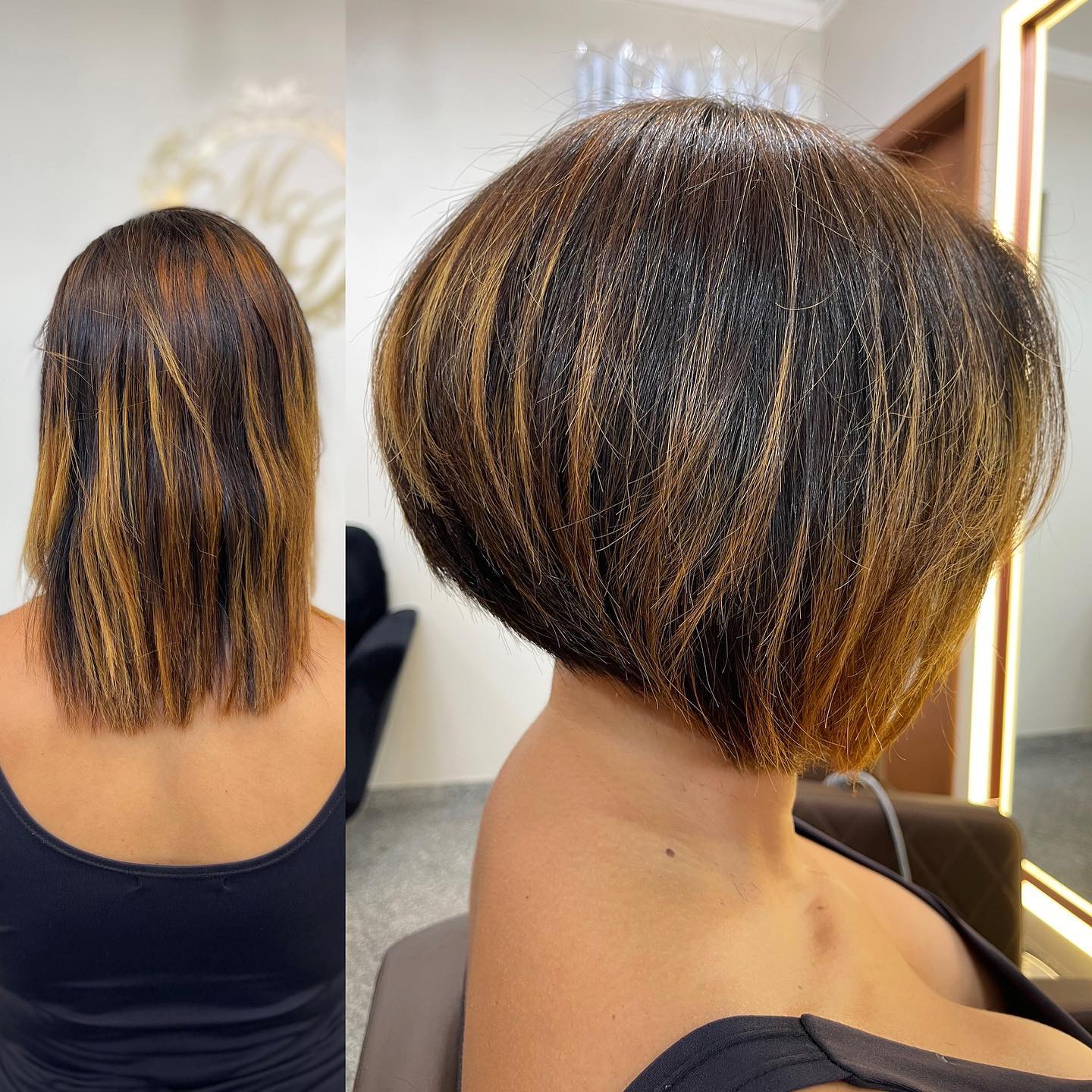 Rounded Inverted Bob Before and After