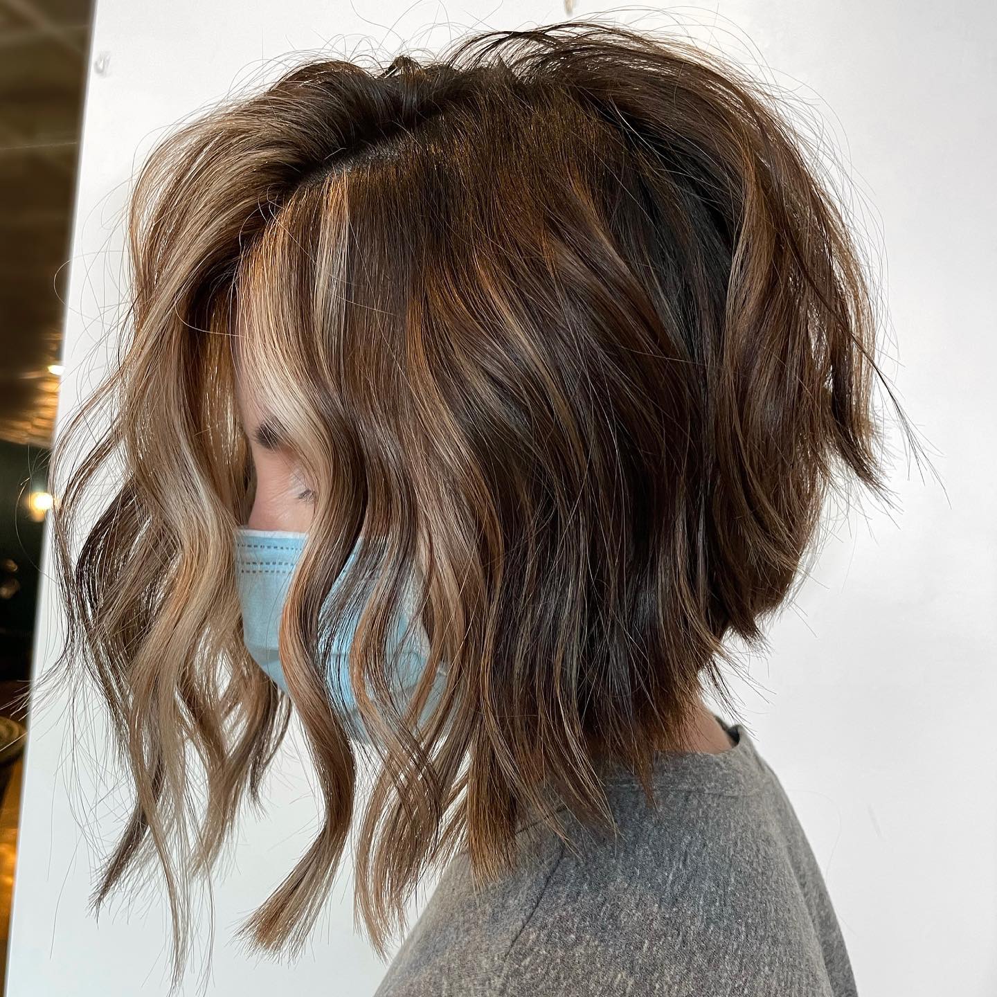 Inverted Bob with Tousled Waves