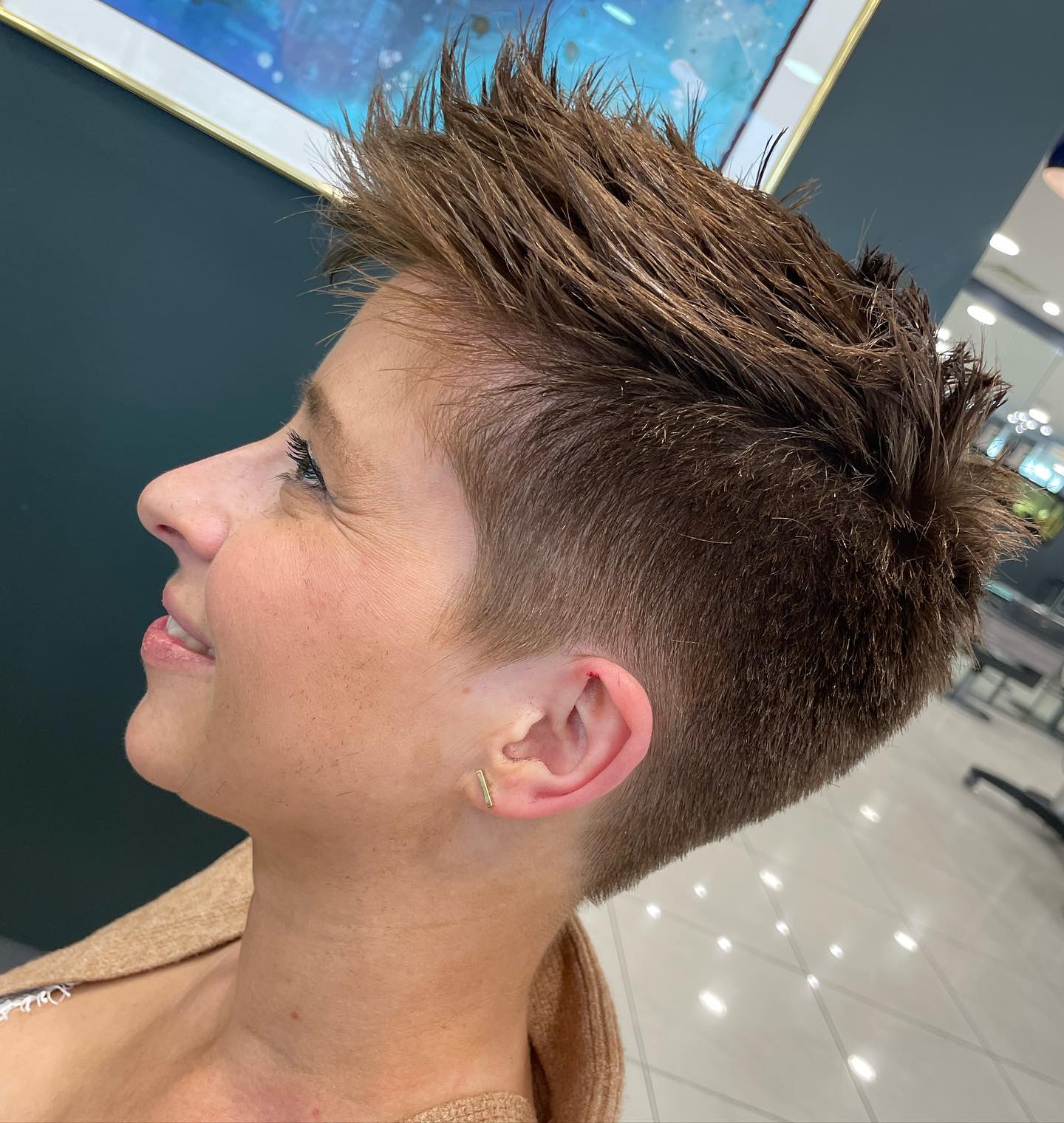 Shaved Pixie with Spiky Top