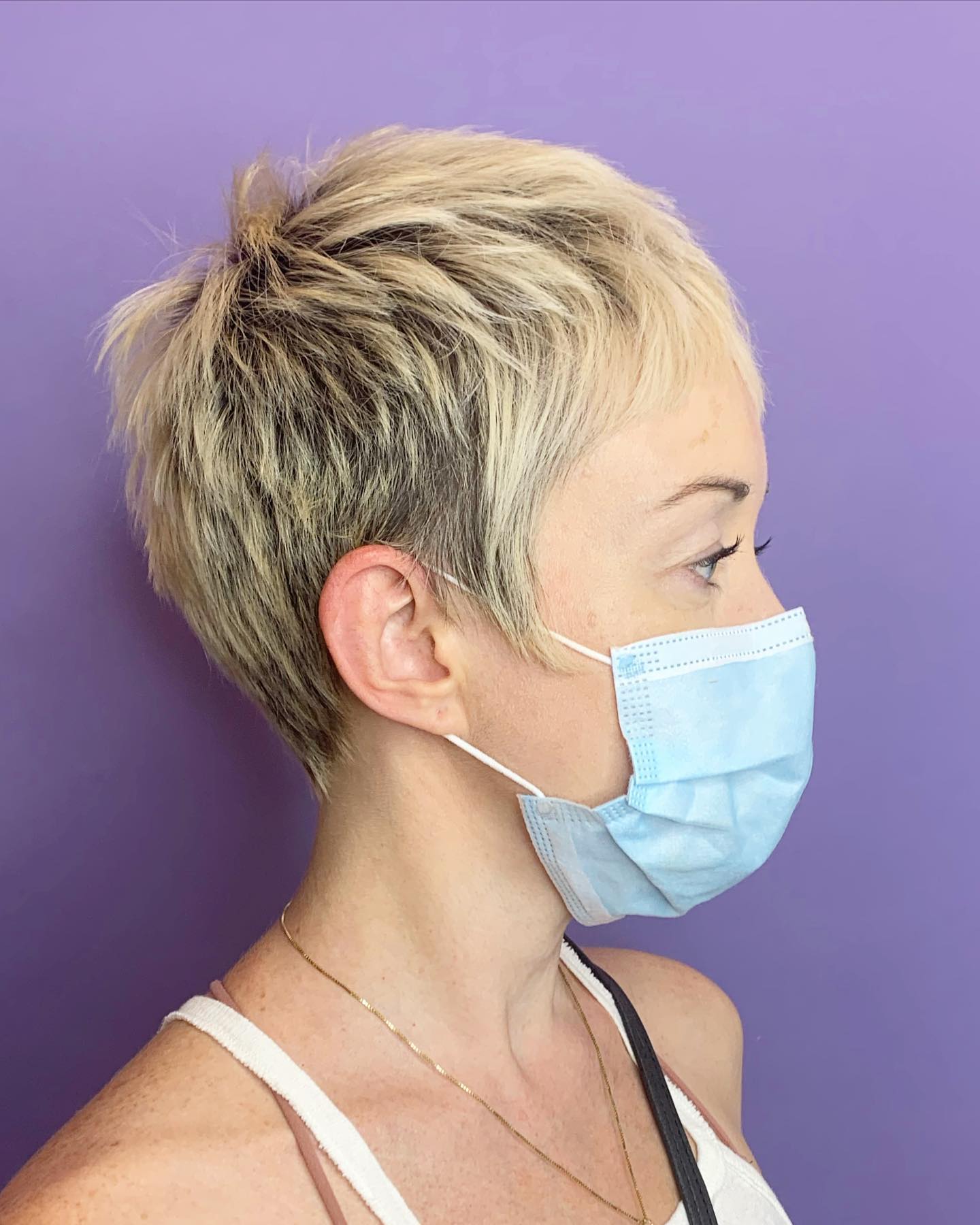 Straight Choppy Blonde Balayage Pixie